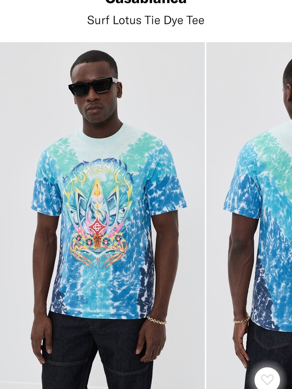 Casablanca Surf Lotus Tie Dye Tee - Blue/Teal